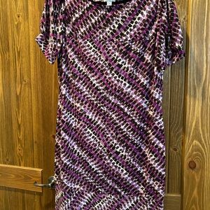 Suzi Chin for Maggy Boutique Purple and White Printed Shift Dress